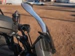 Motorcycle windscreen on adventure bike at Revelry Motorcycles, Australia.