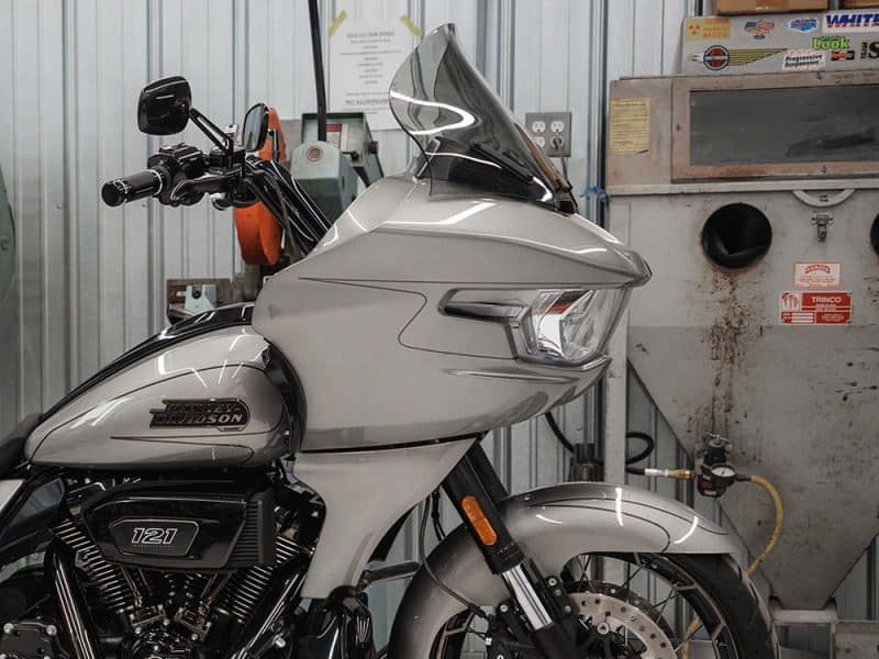 High-quality Harley-Davidson motorcycle with sleek design at Revelry Cycles shop in Australia.