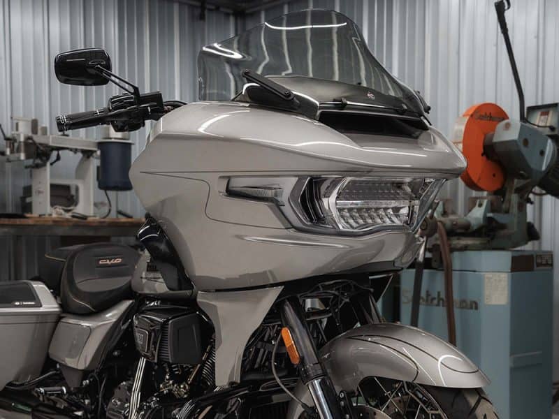 High-performance touring motorcycle with advanced aerodynamics and modern lighting features.