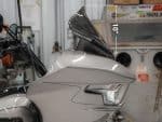 Revelry Motorcycles Australian custom touring motorcycle fairing with windshield.