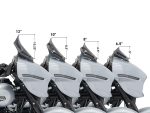 Maxi touring motorcycle windshields in various heights for Harley Davidson bikes.