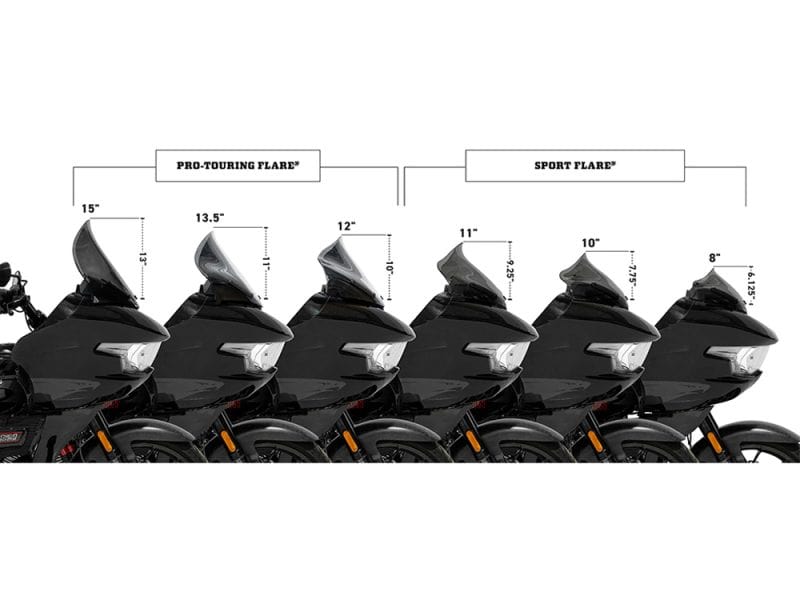 Vast range of motorcycle windshields and fairings by Revelry Cycles, tailored for different bike models and riding styles.