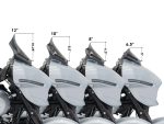 Highway windshield sizes for motorcycle touring and cruising, ranging from 6.5" to 12" for custom fitment.