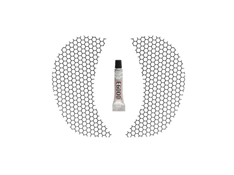 Hexagonal motorcycle mesh with repair adhesive tube in the centre | Revelry Motorcycles.