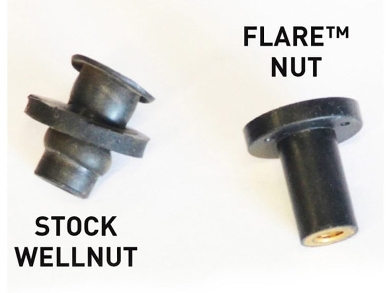 Stock Wellnut and Flare Nut for motorcycle handlebars and parts.