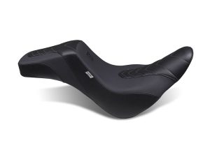 High-performance motorcycle seat with contour ergonomic design for rider comfort.