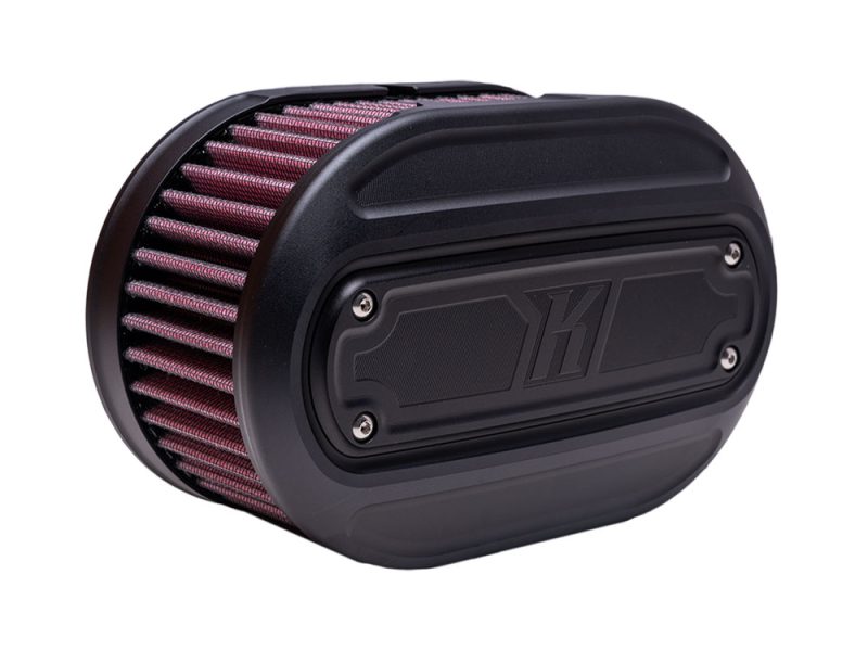Oval Air Cleaner Kit - Black. Fits CVO Touring 2023up High-performance motorcycle air filter for Revelry Motorcycles, enhances engine airflow and power.