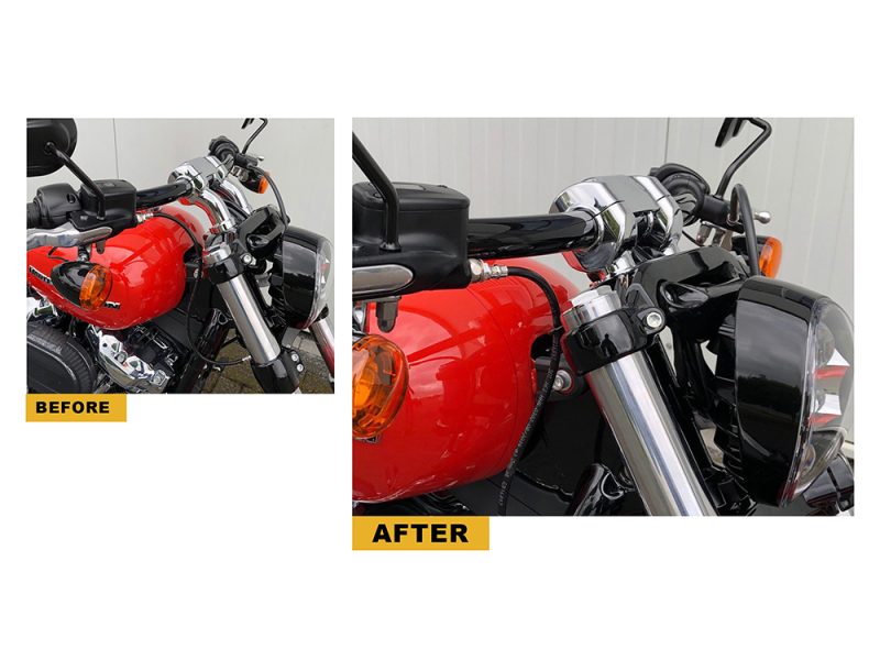 VINTAGE MOTORCYCLE HEADLIGHT AND FRONT FENDER, REVELRY MOTORCYCLES, AUSTRALIAN MOTORCYCLE SHOP.