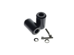 Black motorcycle handlebar riser spacers with screws and washers for Revelry Motorcycles.
