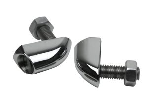 Polished chrome motorcycle accessory bolts for Revelry Motorcycles.