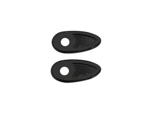 Rubber foot pegs for motorcycle comfort and grip, black, durable, innovative design for Revelry Motorcycles.