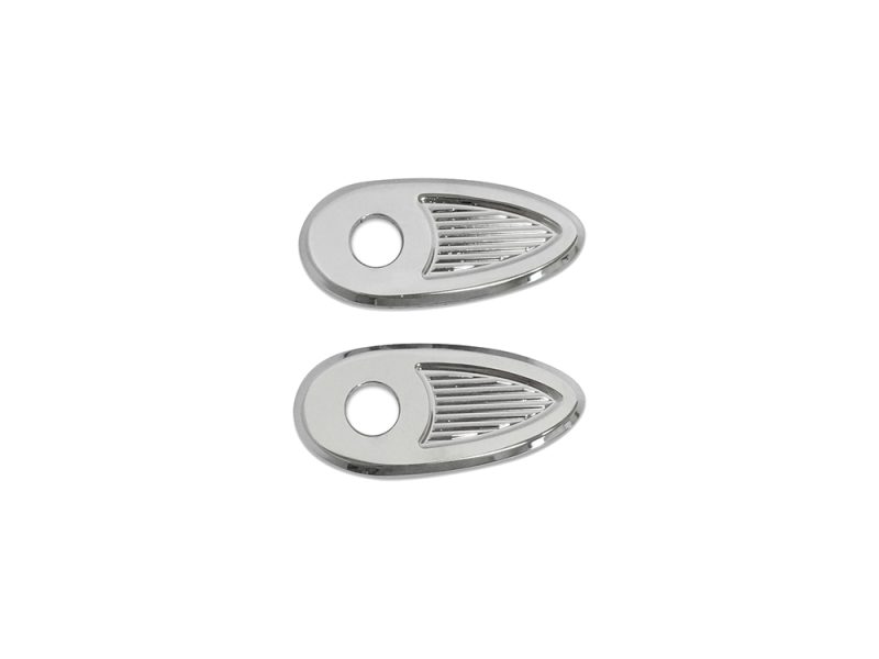 Turn Signal Block Off Strut Plates - Chrome. Fits Most Big Twin 2002up & Sportster 2002-2021 Polished chrome motorcycle rivet fasteners for Revelry Motorcycles accessories.