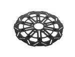 Lightweight black motorcycle rotor - high-performance ventilated disc for Revelry Motorcycles.