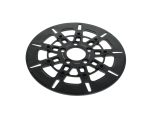Lightweight motorcycle brake disc for Revelry Motorcycles optimal stopping power.