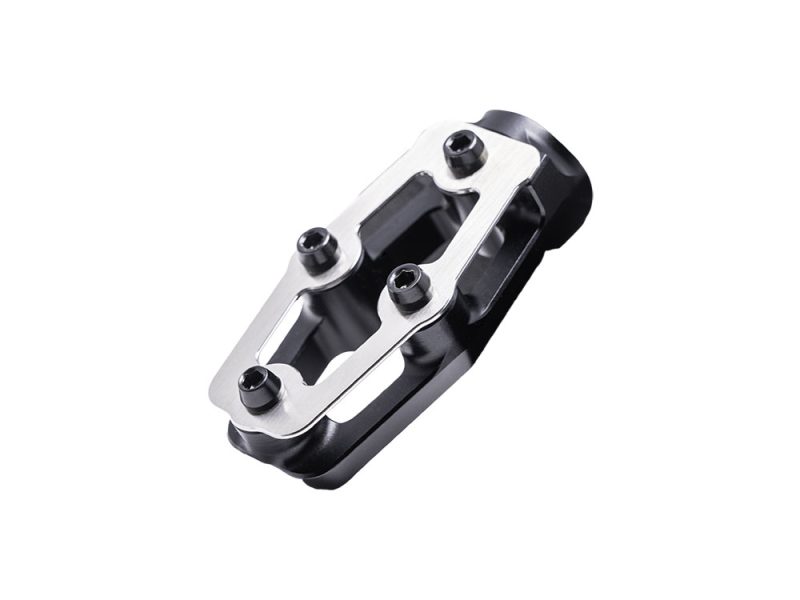 Aluminium motorcycle footpeg cast and machined from high-quality materials for Revelry Motorcycles.