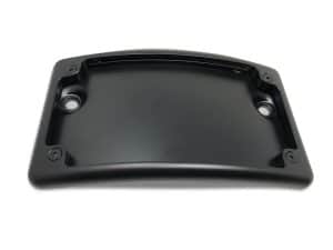 Lightweight black motorcycle battery cover for Revelry Motorcycles.