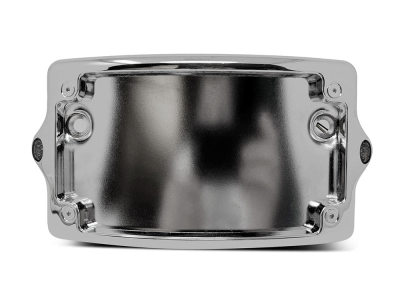 Polished motorcycle headlight housing for Revelry Motorcycles, Australian custom bike parts.