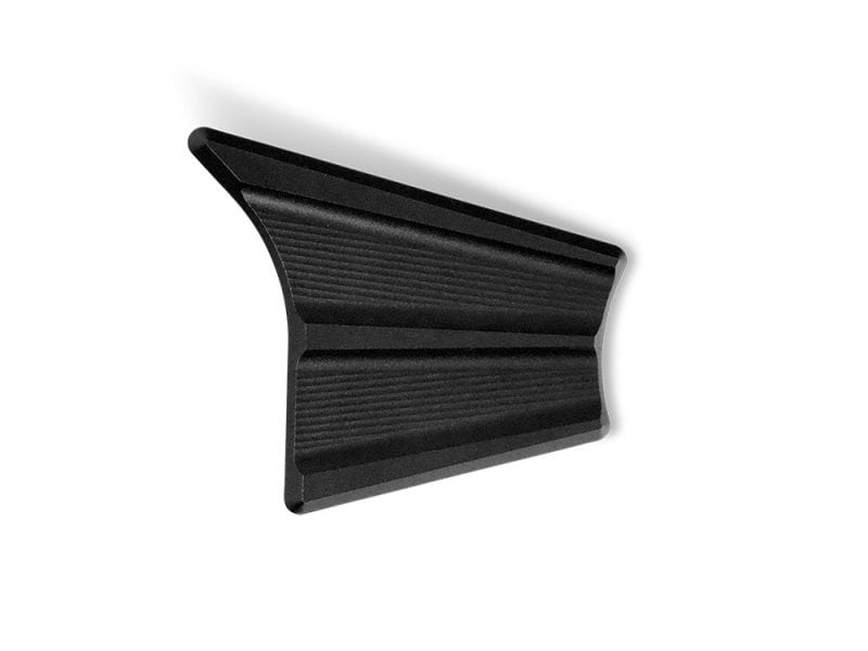 Black motorcycle footpeg rubber for Revelry Motorcycles custom parts.