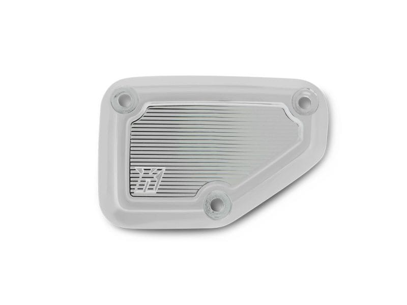 Front Master Cylinder Cover - Chrome. Fits CVO Touring 2023up & Street Glide & Road Glide 2024up. Bright white motorcycle side marker light with a sleek, modern design.