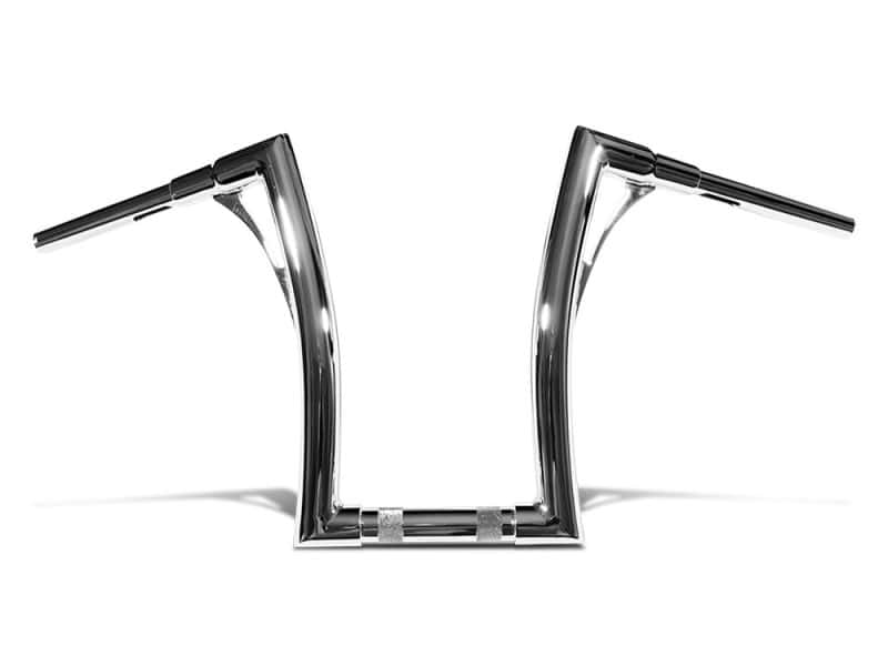 15in. x 1-1/2in. Flowbar Tall Ape - Chrome. Polished motorcycle handlebar for custom bikes, high-quality Japanese quality.