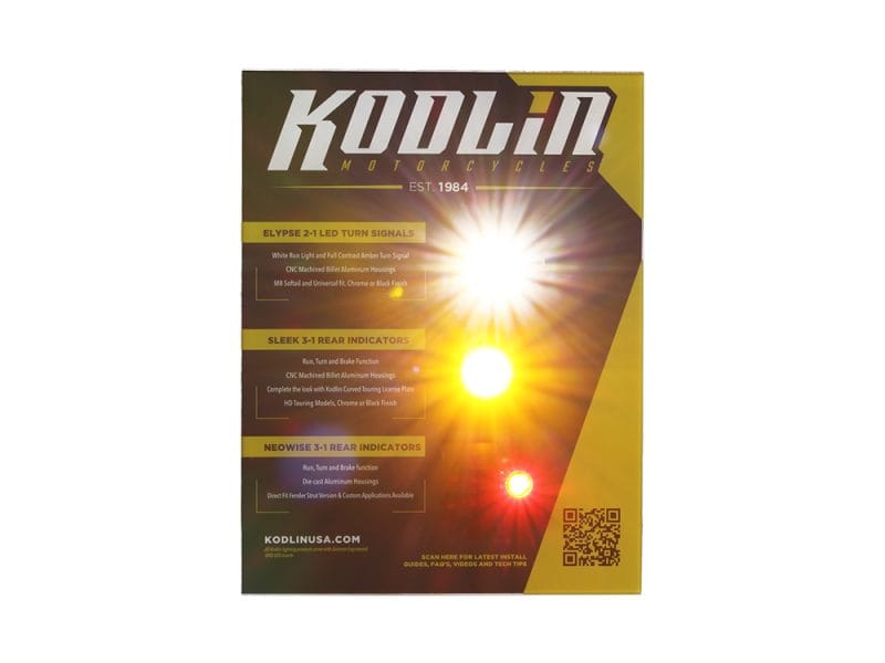 Bright LED motorcycle turn signals and rear indicators by Revelry Cycles in Australia.