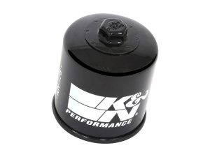 Black K&N Performance Motorcycle Air Filter - High-Quality Bike Accessories.