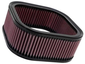 High-performance motorcycle air filter for Revelry Motorcycles.