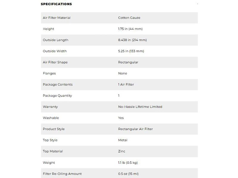 Air filter for motorcycle maintenance, compatible with Revelry Motorcycles models.