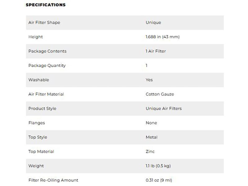 Revelry Motorcycles high-quality air filters for optimal engine performance and protection in Australian bikes.