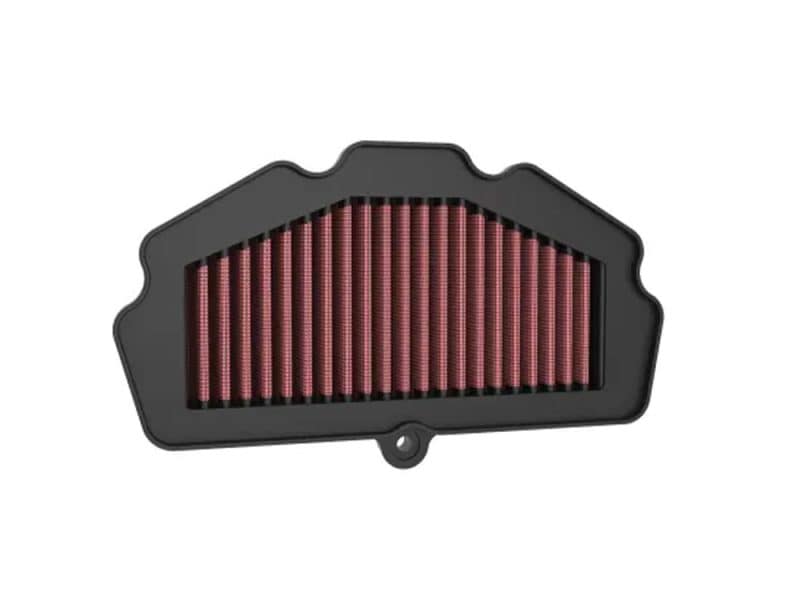 High-Flow Air Filter Element. Fits Kawasaki Ninja 650 2017up High-performance motorcycle air filter for Revelry Motorcycles, enhancing airflow and engine efficiency.