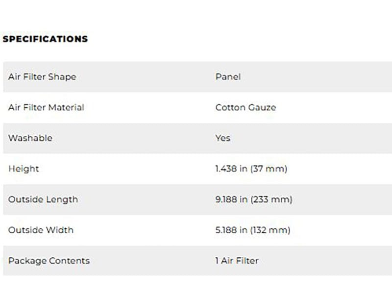 High-quality motorcycle air filter with cotton gauze material for optimal engine performance.