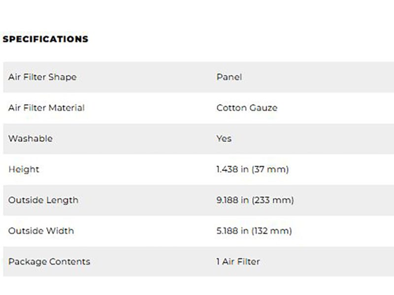 High-quality cotton gauze motorcycle air filter for Revelry Motorcycles.