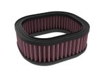 High-performance motorcycle air filter for Revelry Motorcycles, durable black and red design.
