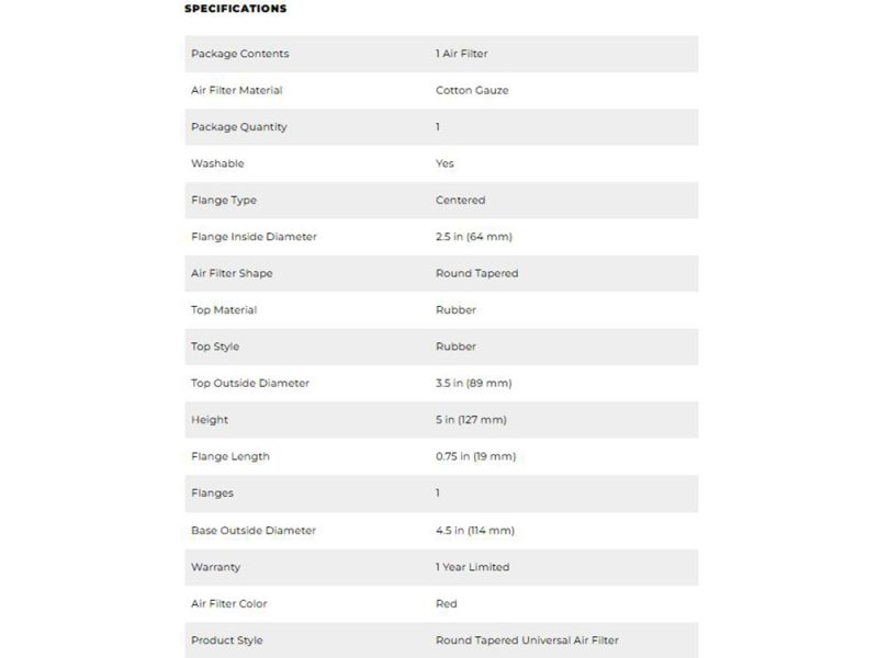 High-quality motorcycle air filter with rubber top and durable cotton gauze material for optimal performance.