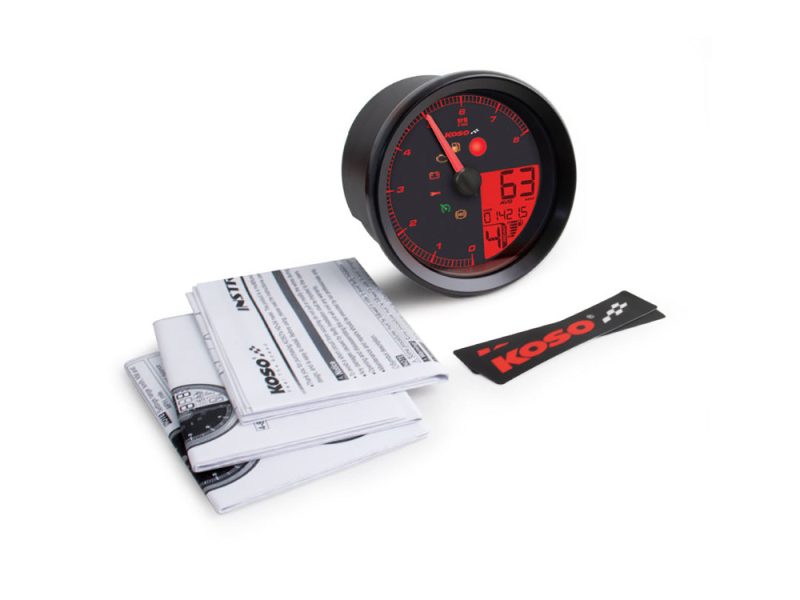 High-performance motorcycle speedometer with digital display from Revelry Motorcycles.