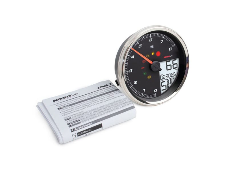 High-quality motorcycle speedometer with digital display and warning lights for Revelry Motorcycles in Australia.