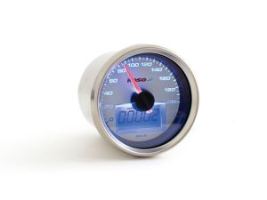 High-performance motorcycle speedometer with digital odometer for Revelry Motorcycles enthusiasts.