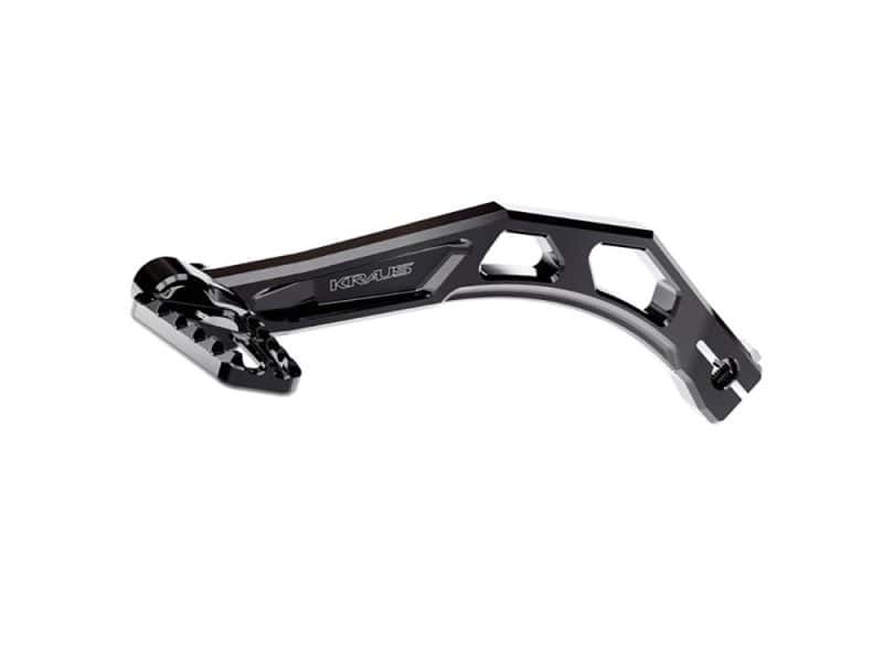Aluminium motorcycle linkage arm for Revelry Motorcycles, high-performance bike part.