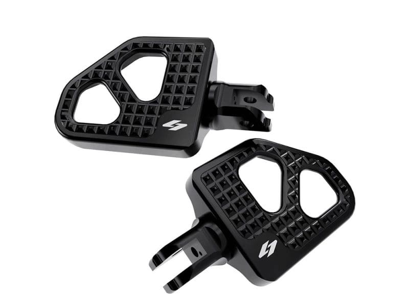 Lightweight aluminium motorcycle pedals for Revelry Motorcycles, durable and high-performance cycling accessories.