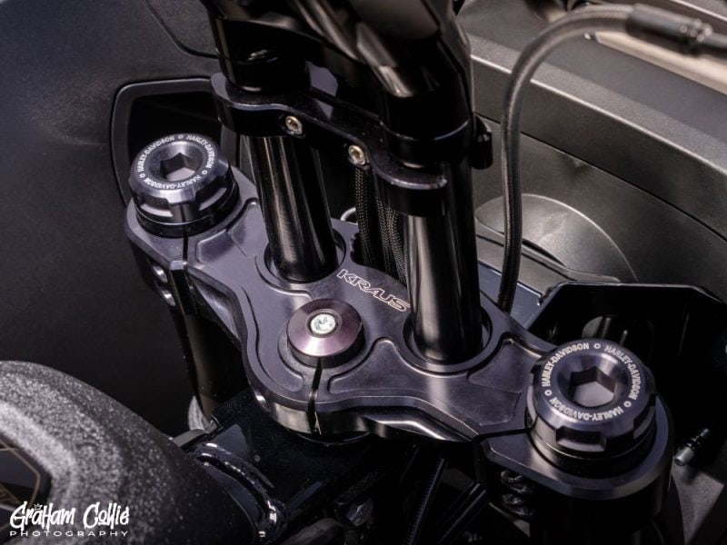 High-performance motorcycle suspension fork for enhanced stability and control.