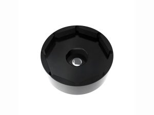 High-quality black motorcycle spacer for Revelry Motorcycles custom builds and accessories.
