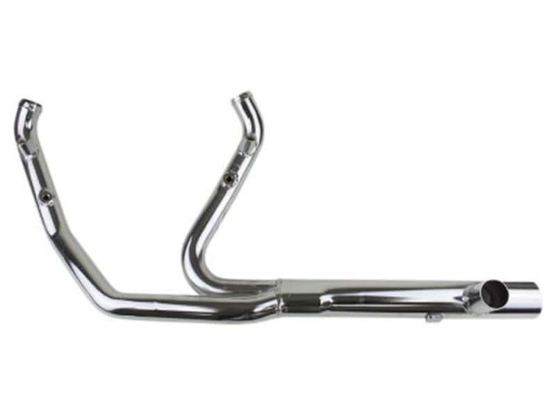 Chrome motorcycle exhaust pipe for Revelry Motorcycles Australia.