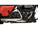 High-performance Harley-Davidson engine with chrome details for motorcycle enthusiasts.