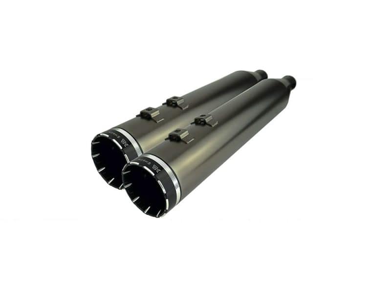 4-1/2in. Tracer Slip-On Mufflers - Smoke High-performance motorcycle exhaust silencers for Revelry Motorcycles in Australia.