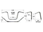 12in. x 1-1/4in. Fat Ape Hanger Handlebar - Chrome.