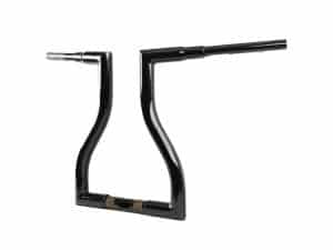 Forged motorcycle handlebar with black finish, suitable for custom bikeworks and rebuilds.