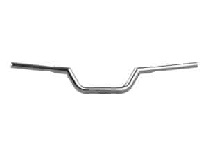 Chrome motorcycle handlebar with chrome finish for cruiser bikes.