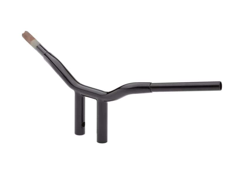 8in. x 1-1/4in. Straight One Piece Kage Fighter Handlebar - Gloss Black. Black motorcycle handlebar with risers for Revelry Motorcycles, durable and lightweight.