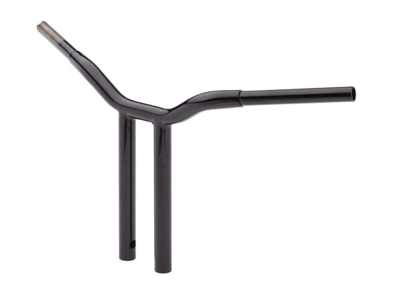 Black motorcycle handlebar for Revelry Motorcycles, designed for cruiser bikes.