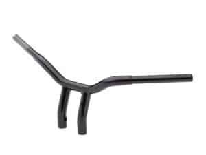 Black motorcycle handlebar for street bikes and custom motorcycles.